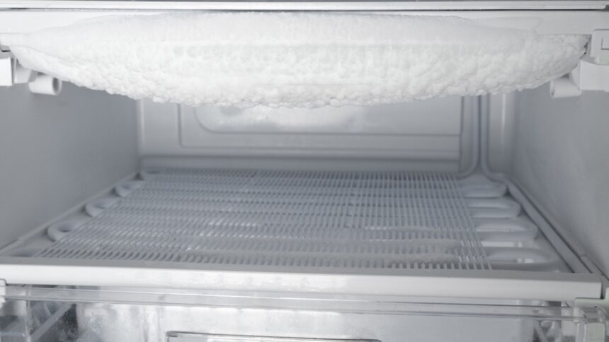 Jeges fagyasztó a hűtőszekrényben, amely csökkenti a hűtés hatékonyságát